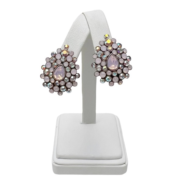 V&A Victoria & Albert Museum Signed Pink AB Crystal Floral Scroll Link Bracelet - Picture 2 of 6